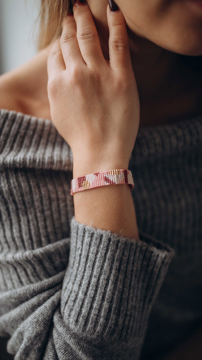 Schema Bracciale a telaio con perle Miyuki per principianti