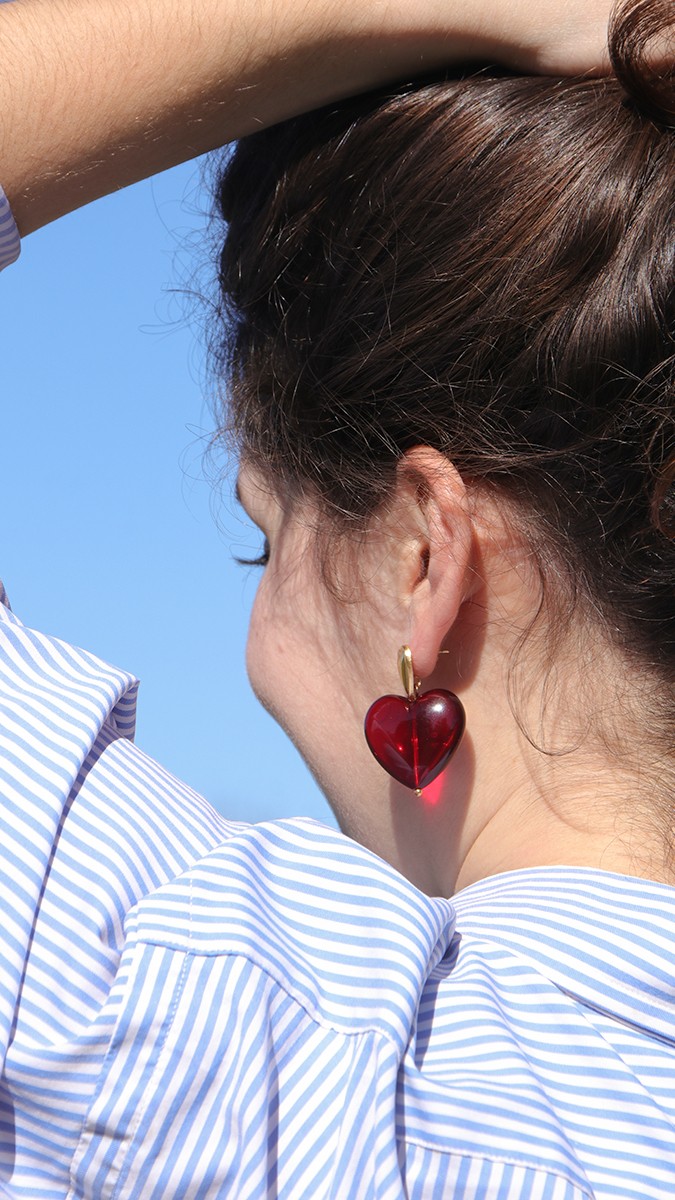 Schema Maxi orecchini a cuore in resina