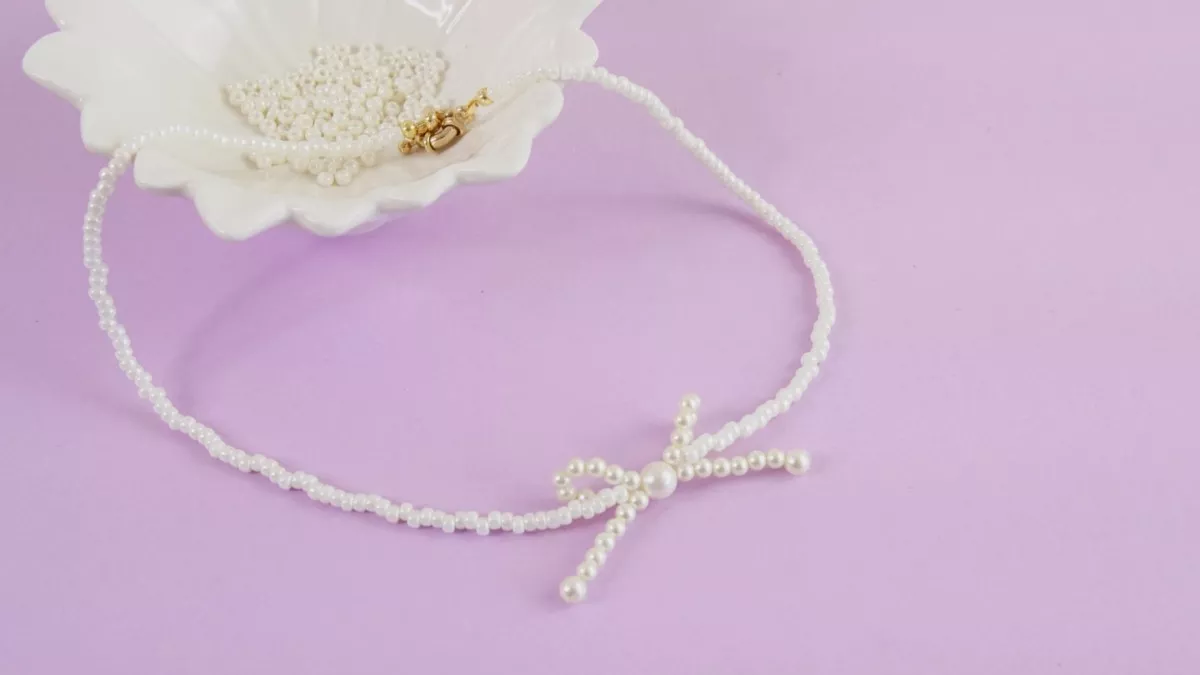 Zoestar Collana Girocollo Con Fiocco E Perline Nere – Cristalli Boho Per Donna, Regalo Elegante - 2