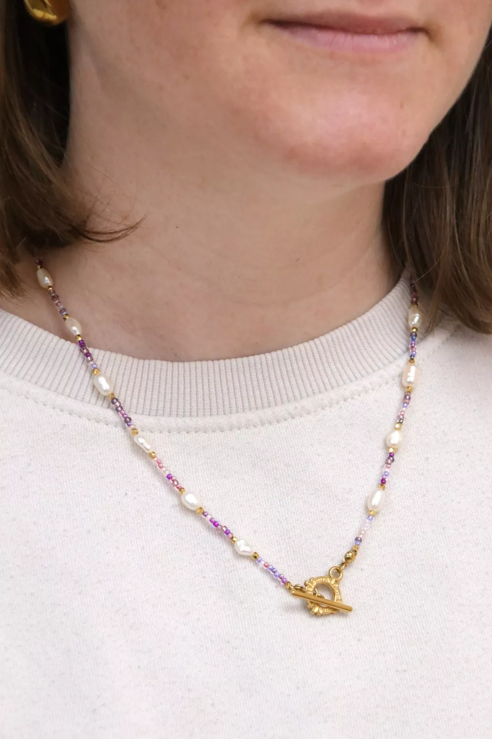 Schema Collana di perle d'acqua dolce e semi Miyuki Schema Collana di perle d'acqua dolce e semi Miyuki