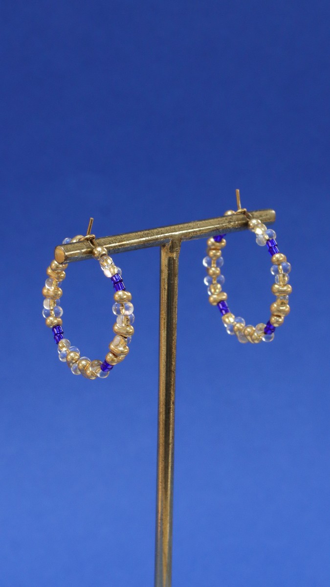 Schema Orecchini a cerchio con perline Miyuki Berry Beads e Miyuki Delica