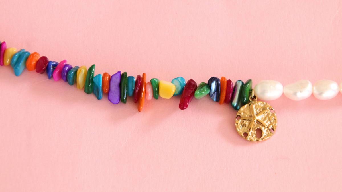 Collana con perle d'acqua dolce e perline di conchiglia : Tappa 5