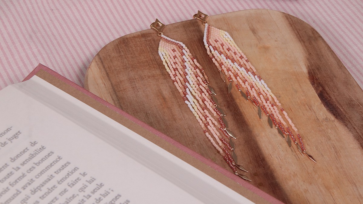 Schema Orecchini con frangia di perle Miyuki Schema Orecchini con frangia di perle Miyuki