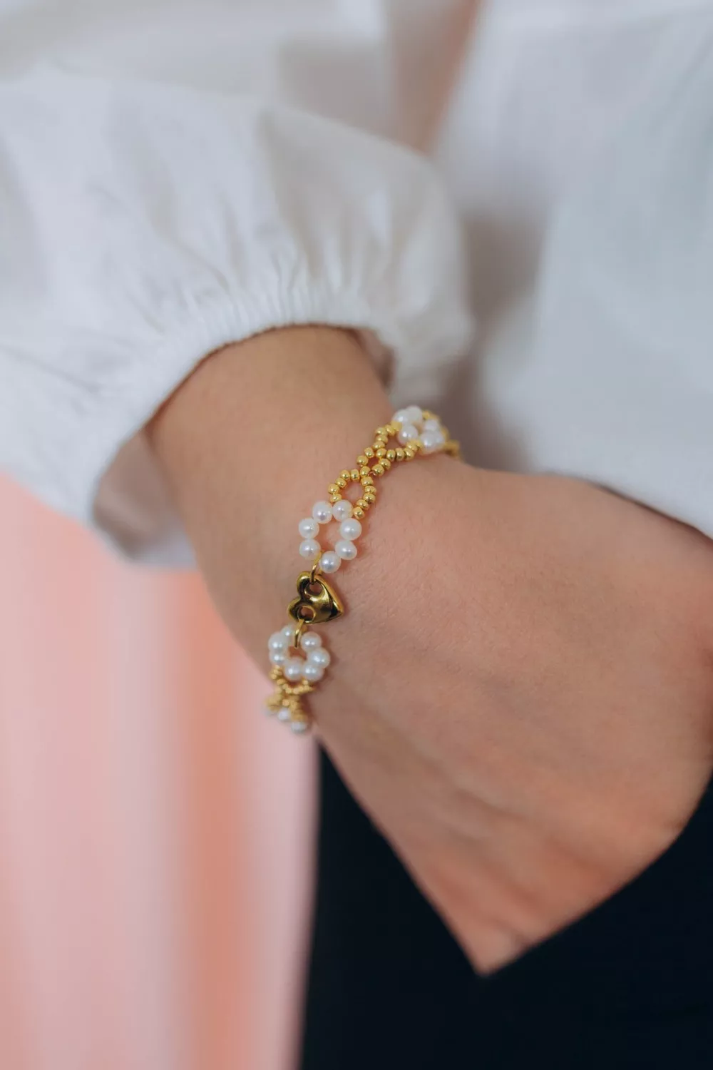 Schema Bracciale a maglie con perle d'acqua dolce e semi di perle