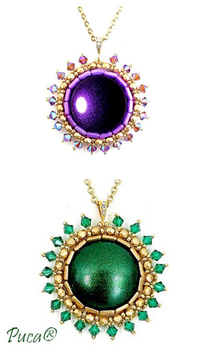 Schema Pendente Azel con cabochon di Puca®, Puca Schema Pendente Azel con cabochon di Puca®, Puca