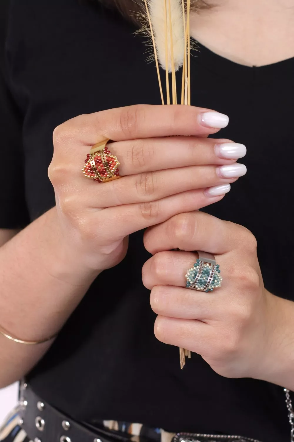 Schema Anello in acciaio inossidabile con perline Miyuki Brick Stitch Schema Anello in acciaio inossidabile con perline Miyuki Brick Stitch