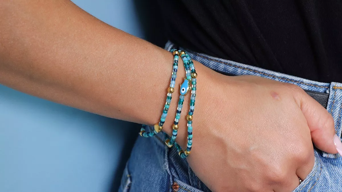 Schema Braccialetti di perle per l'estate - perline Miyuki e perle di pesce turchese