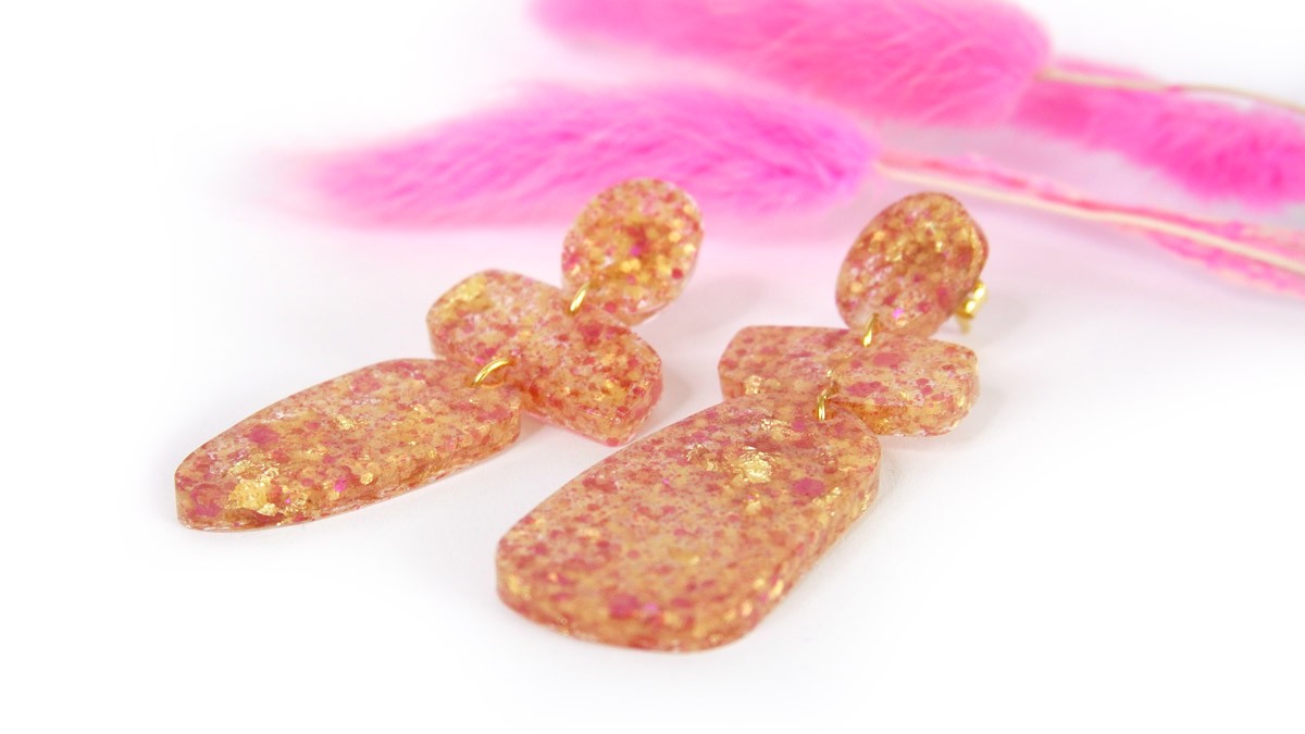 Schema Orecchini in resina epossidica e glitter