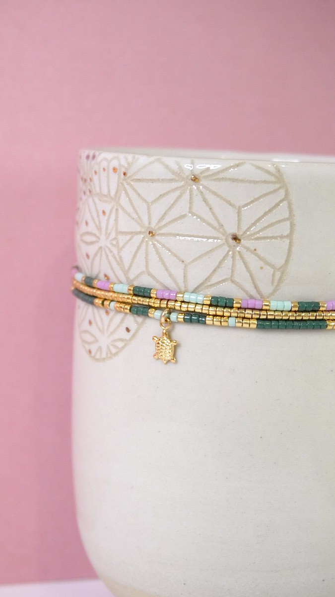 Schema Braccialetti di perle facili Miyuki con chiusura regolabile