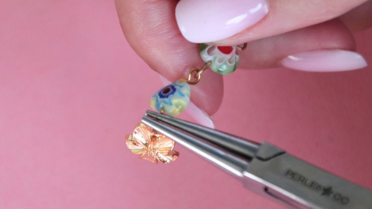 Orecchini pendenti con perle Millefiori : Tappa 2