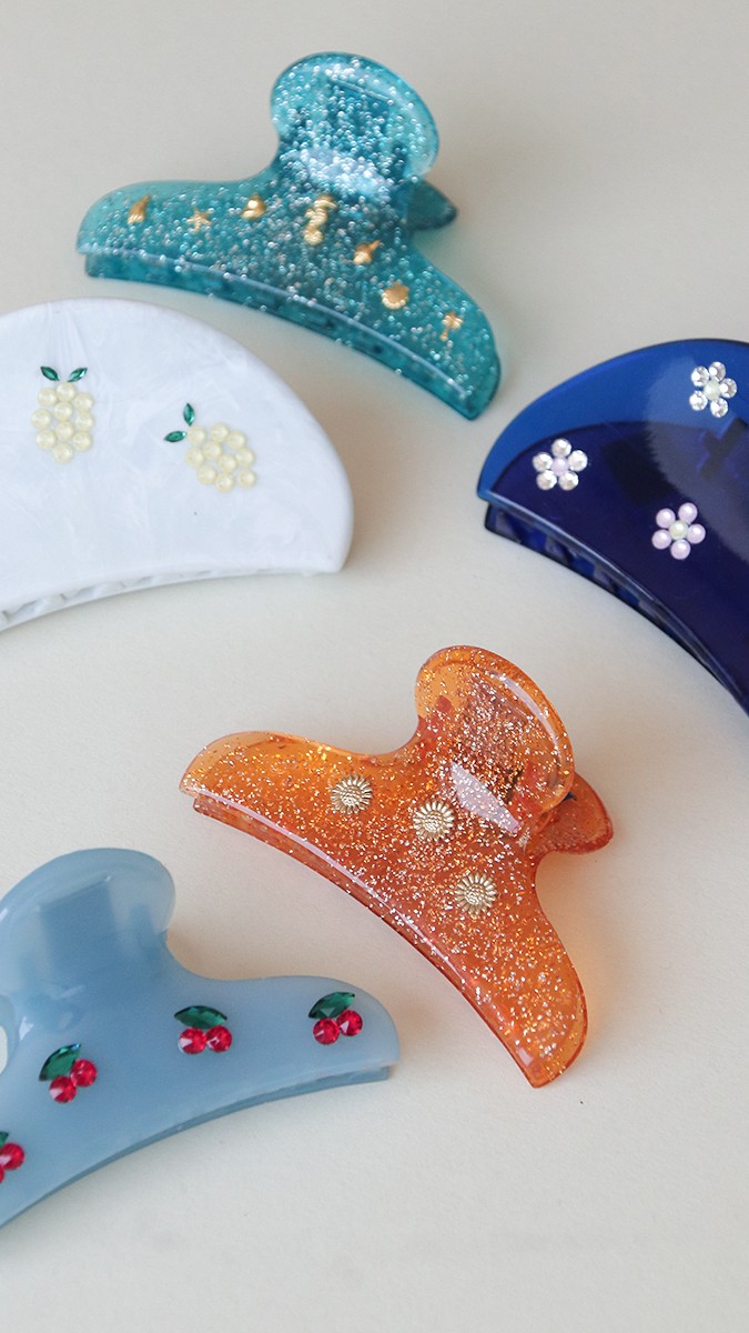 Schema Fermagli per capelli conchiglia e frutta estiva con strass PureCrystal