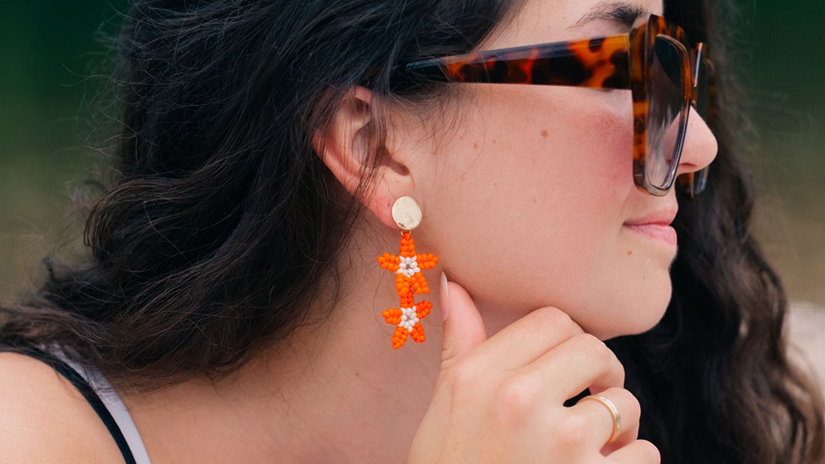 Orecchini pendenti a forma di stella marina