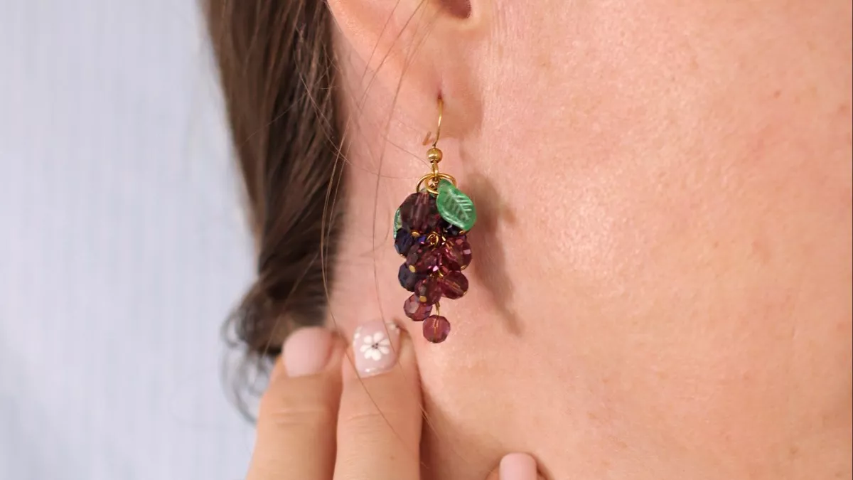 Boucles d'oreilles grappe de raisin