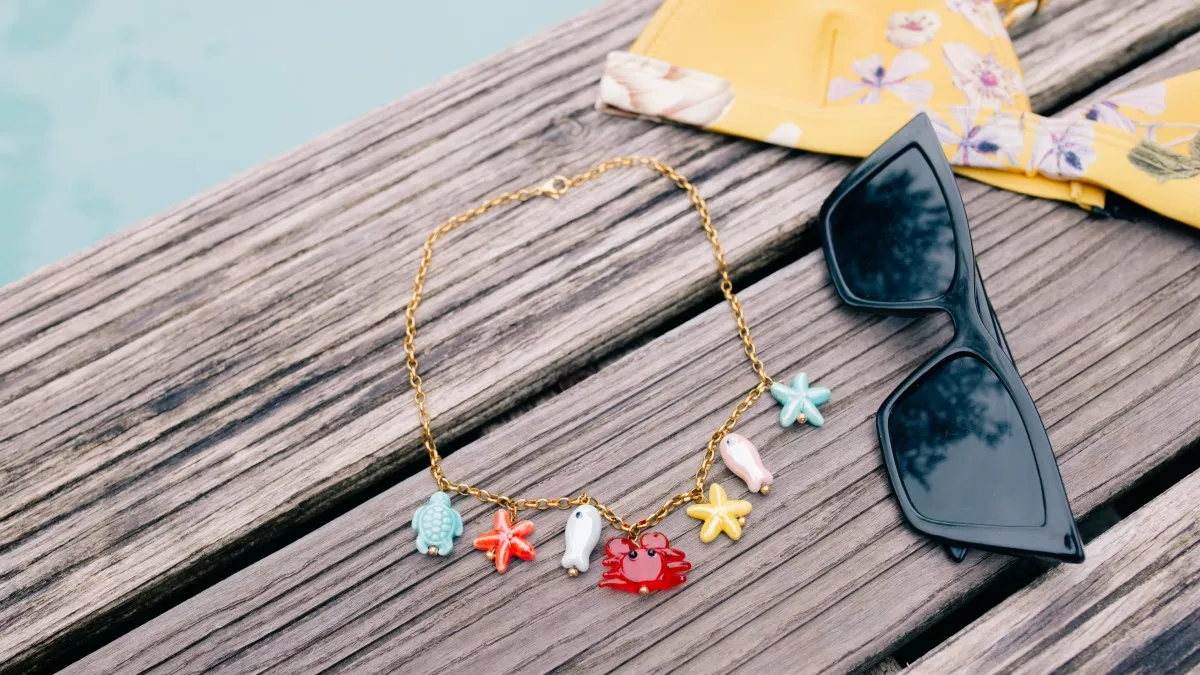 Schema Collana Charms Ocean in acciaio inossidabile placcato oro Schema Collana Charms Ocean in acciaio inossidabile placcato oro