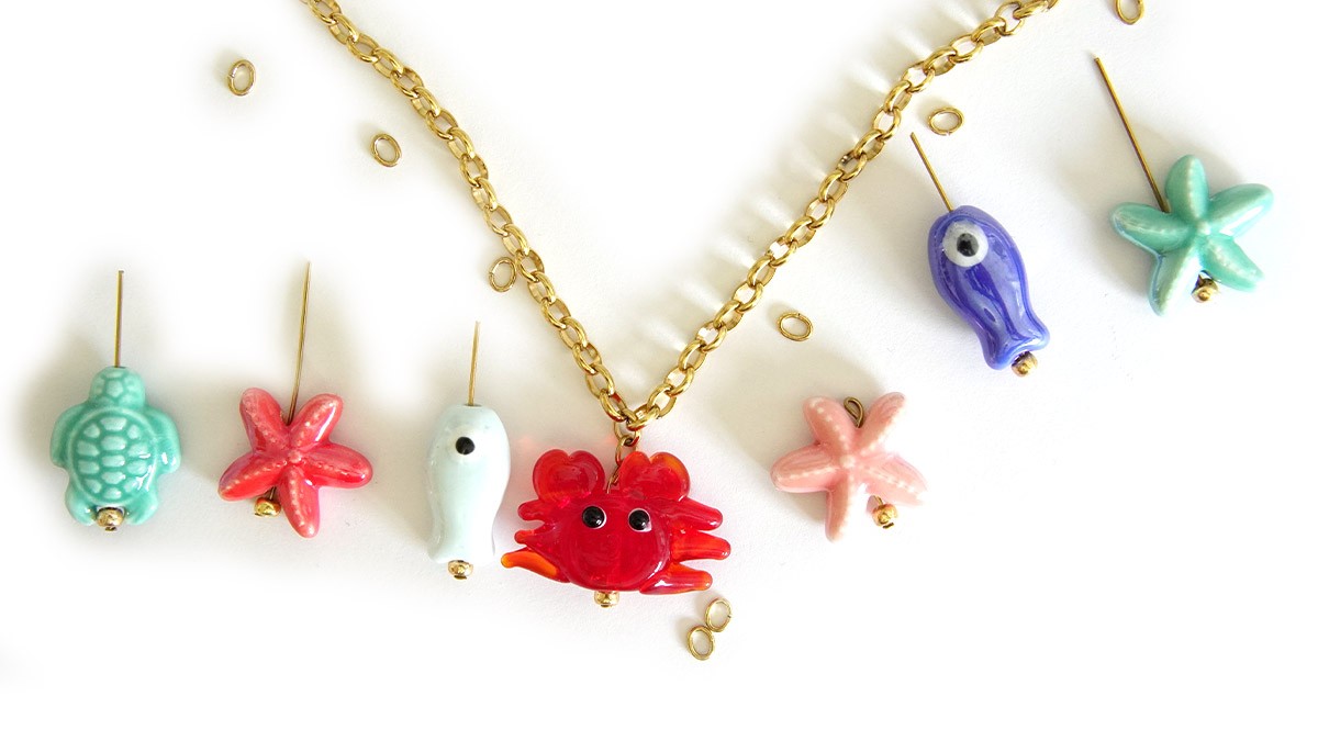 Collana Charms Ocean in acciaio inossidabile placcato oro : Tappa 3 Collana Charms Ocean in acciaio inossidabile placcato oro : Tappa 3