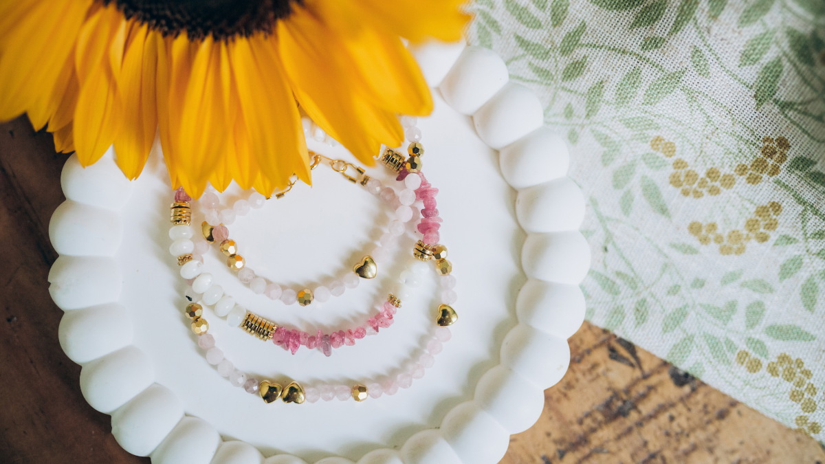 Schema Bracciali in pietra naturale rosa pregiata Schema Bracciali in pietra naturale rosa pregiata