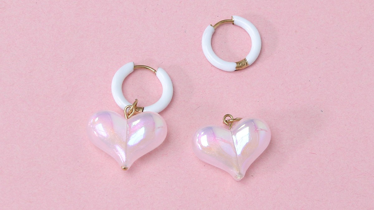 Orecchini con cuori colorati e limone : Tappa 4