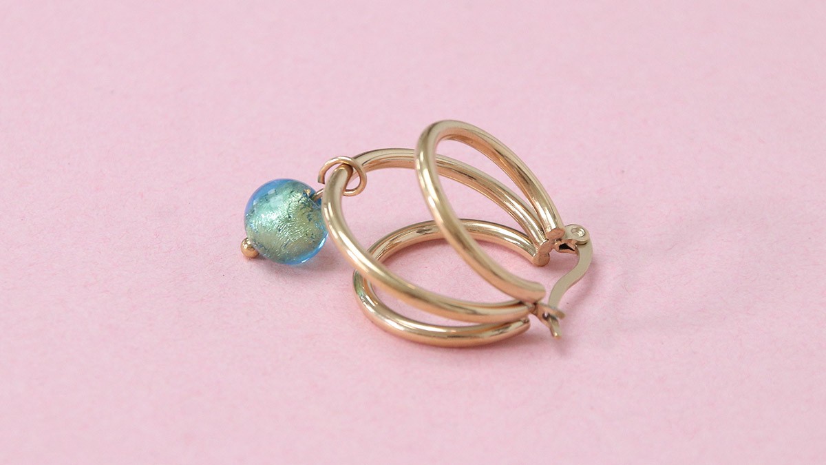 Creoli con perle di Murano e avventurina : Tappa 3 Creoli con perle di Murano e avventurina : Tappa 3