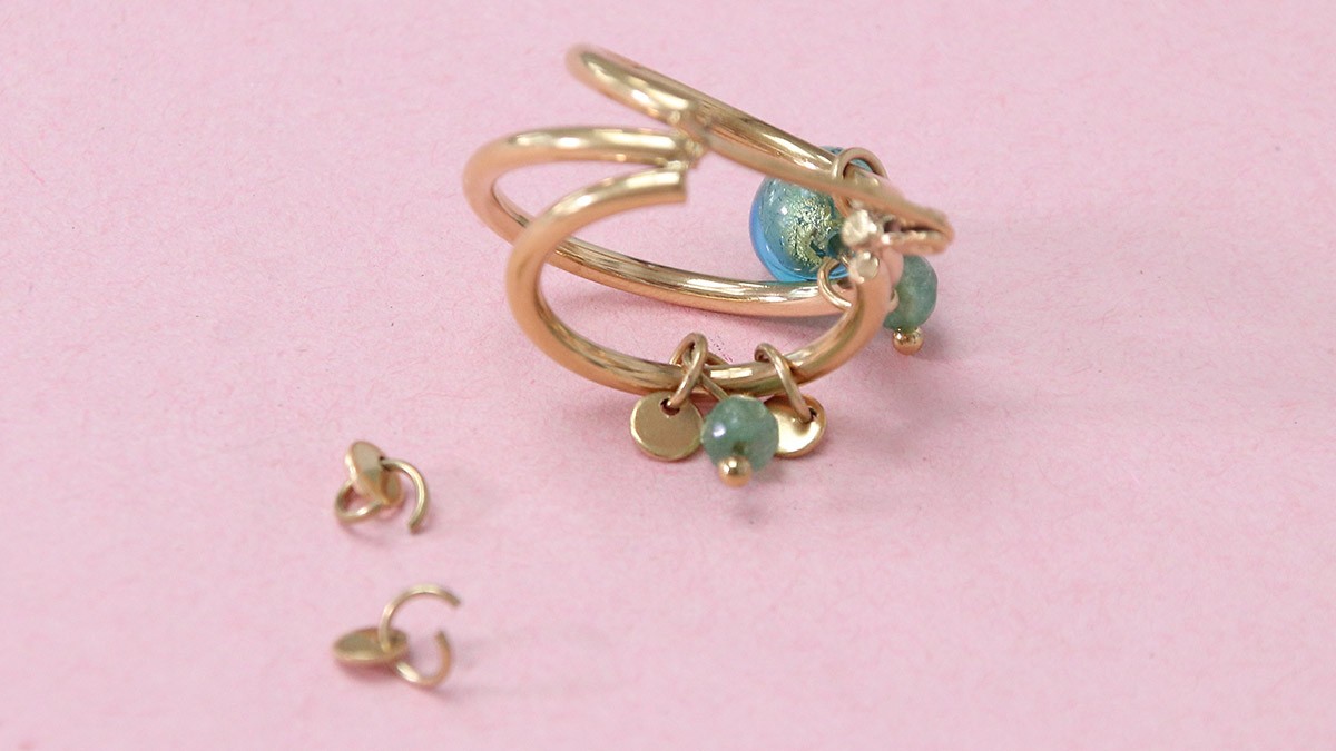 Creoli con perle di Murano e avventurina : Tappa 4 Creoli con perle di Murano e avventurina : Tappa 4