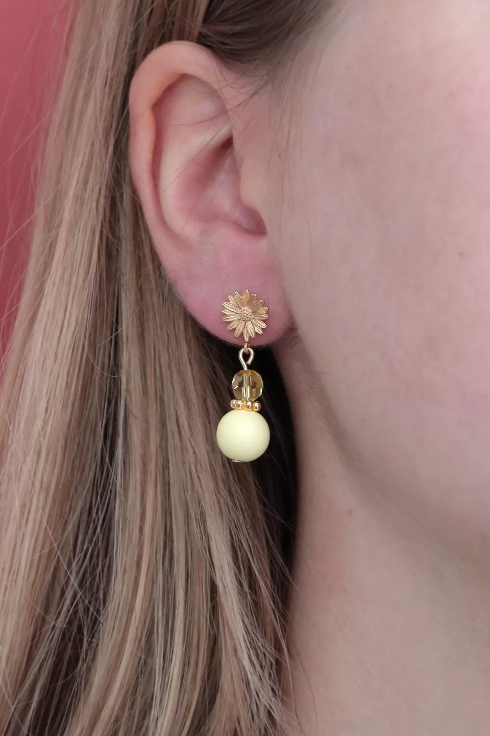 Boucles d'oreilles en cristal et perles colorées