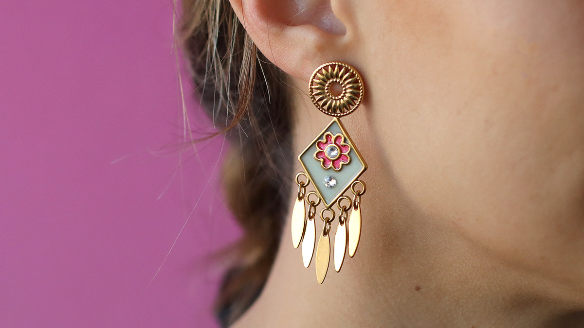 Schema Orecchini in resina a fiore