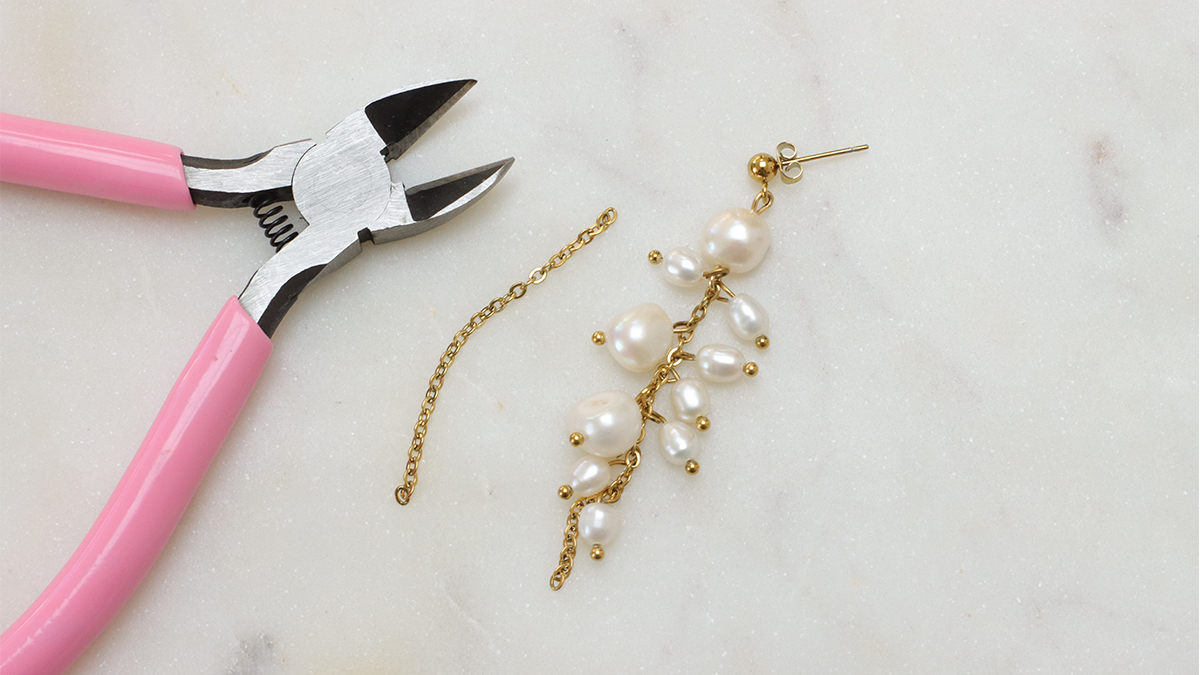 Orecchini pendenti con perle d'acqua dolce : Tappa 3