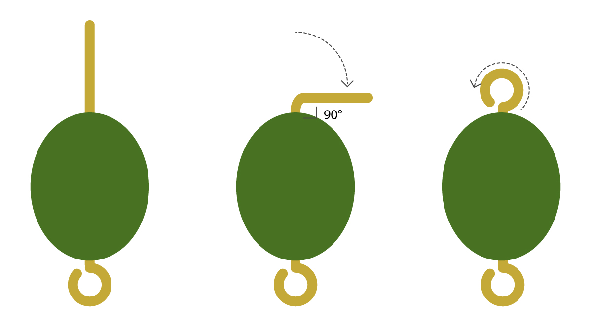 Collana lunga in perle color kaki oliva : Tappa 2