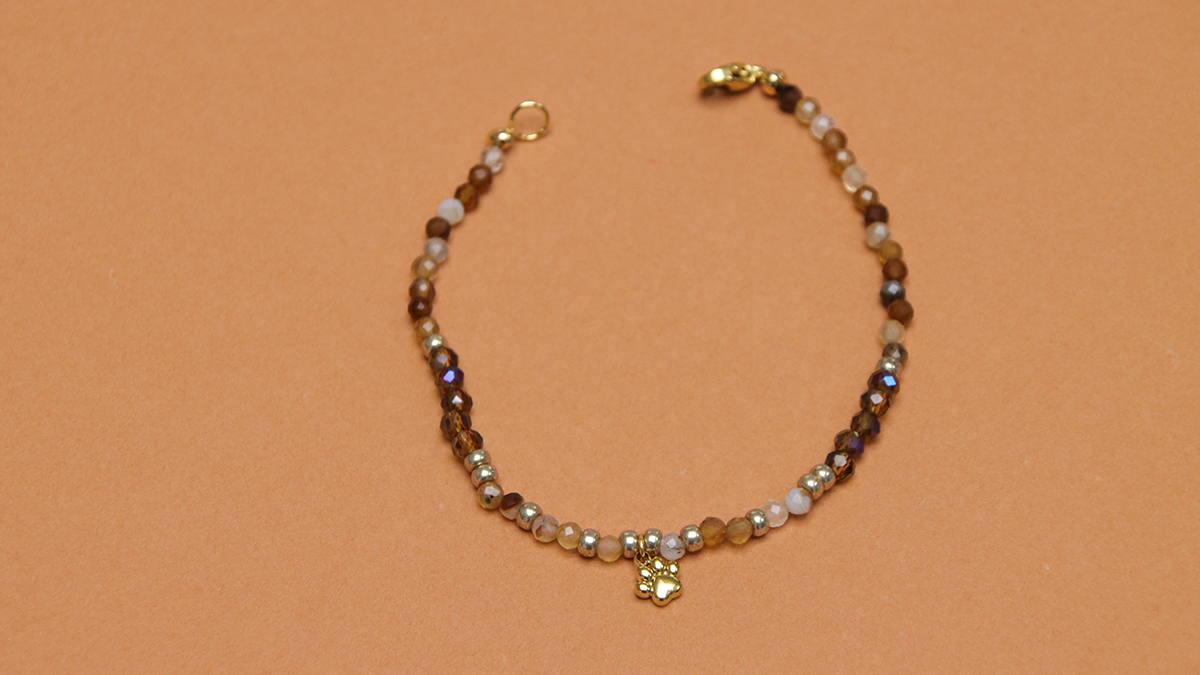 Bracciali marroni con pietre naturali e perle sfaccettate : Tappa 8