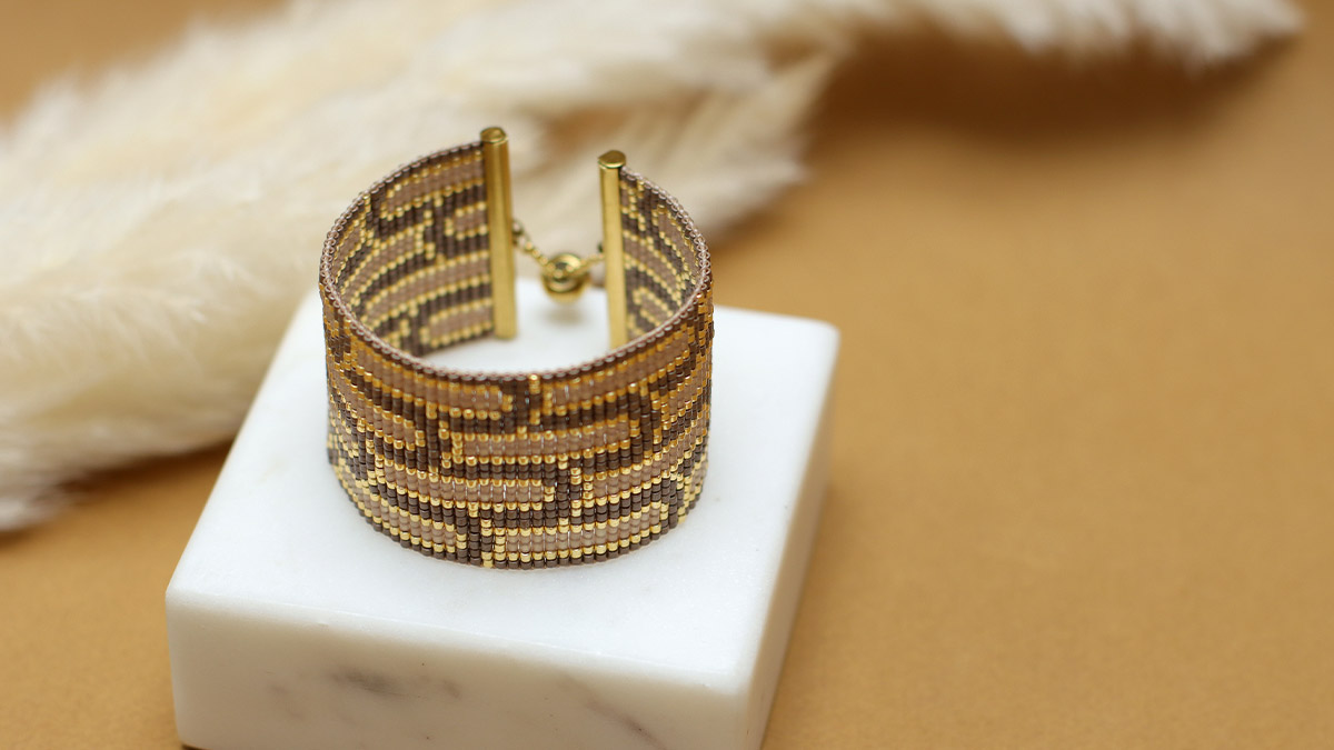 Schema Bracciale a telaio Miyuki colore Moka Mousse Schema Bracciale a telaio Miyuki colore Moka Mousse