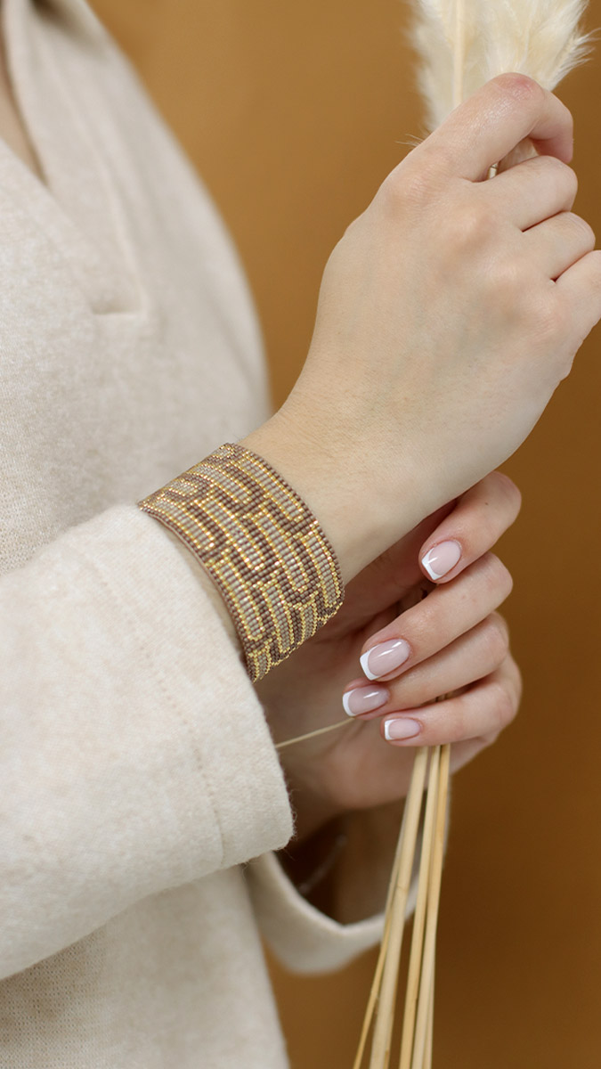 Schema Bracciale a telaio Miyuki colore Moka Mousse Schema Bracciale a telaio Miyuki colore Moka Mousse