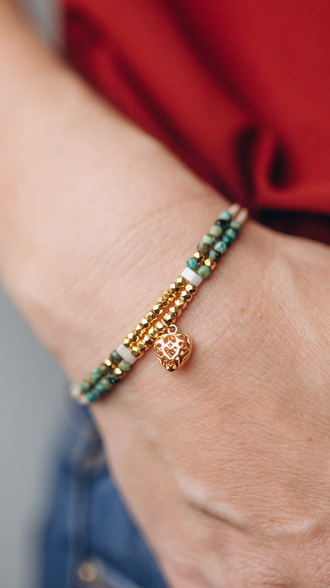 Schema Bracciale di perle a due file con cappio