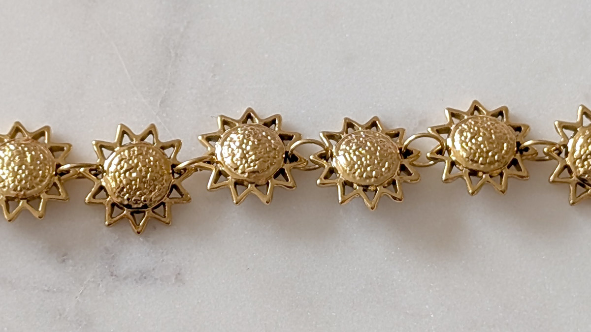 Bracciale sole in acciaio inossidabile Dorato : Tappa 2