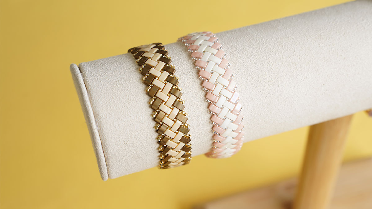 Schema Bracciale di perle Miyuki half tila 2 chevron Schema Bracciale di perle Miyuki half tila 2 chevron