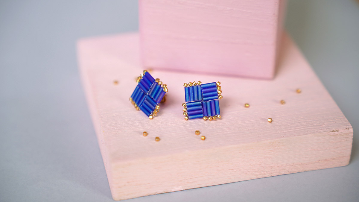 Schema Orecchini di perle Miyuki Bugles