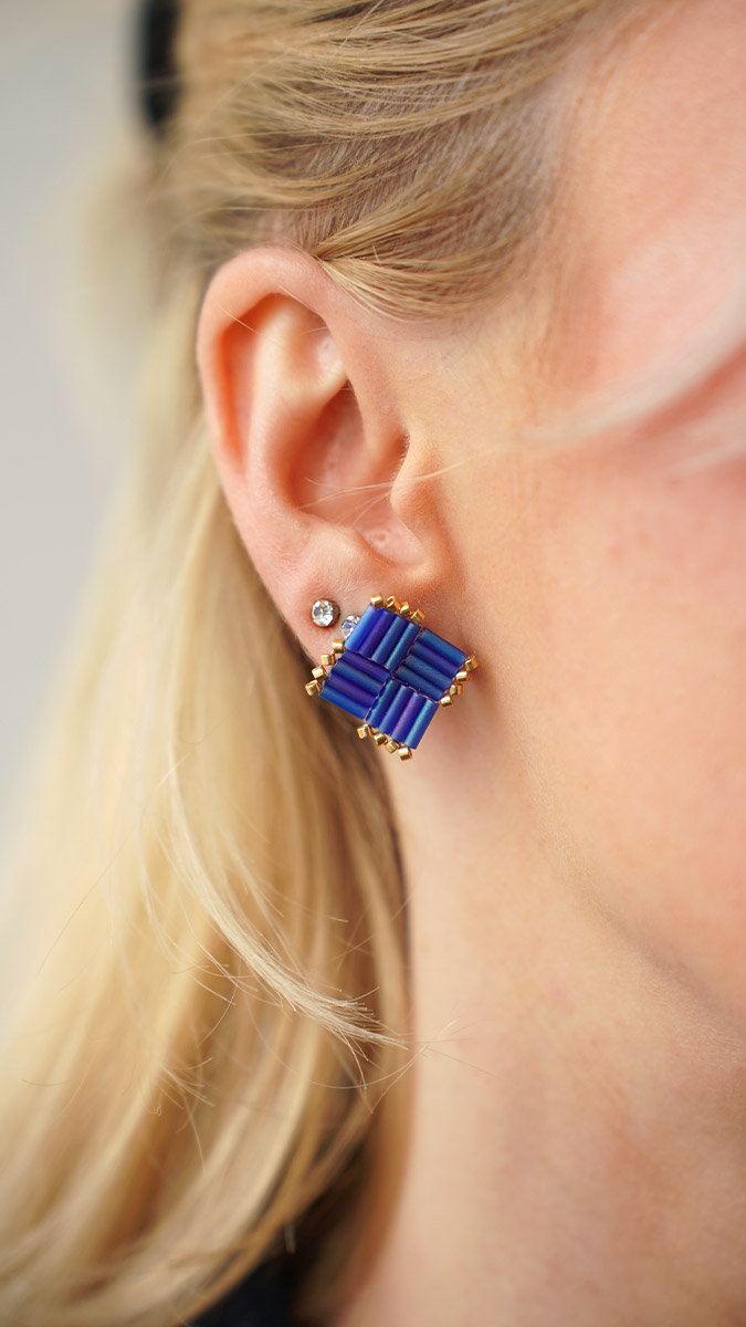 Schema Orecchini di perle Miyuki Bugles