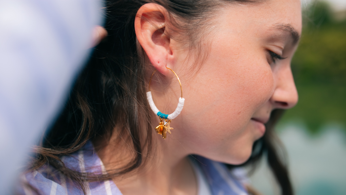 Schema Orecchini estivi a cerchio e ciondoli in Perla di Heishi Schema Orecchini estivi a cerchio e ciondoli in Perla di Heishi