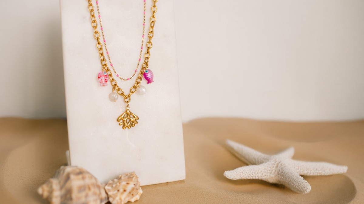 Colliers charms en acier inoxydable doré