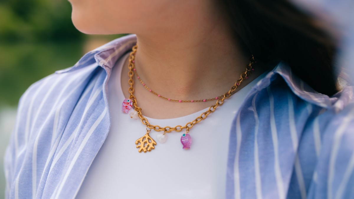 Schema Collane di ciondoli in acciaio inossidabile Dorato Schema Collane di ciondoli in acciaio inossidabile Dorato