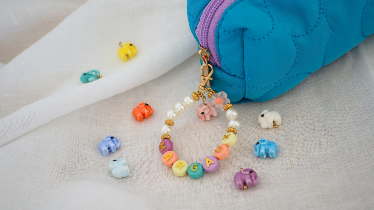 Portachiavi personalizzato con nome e lettere Perla