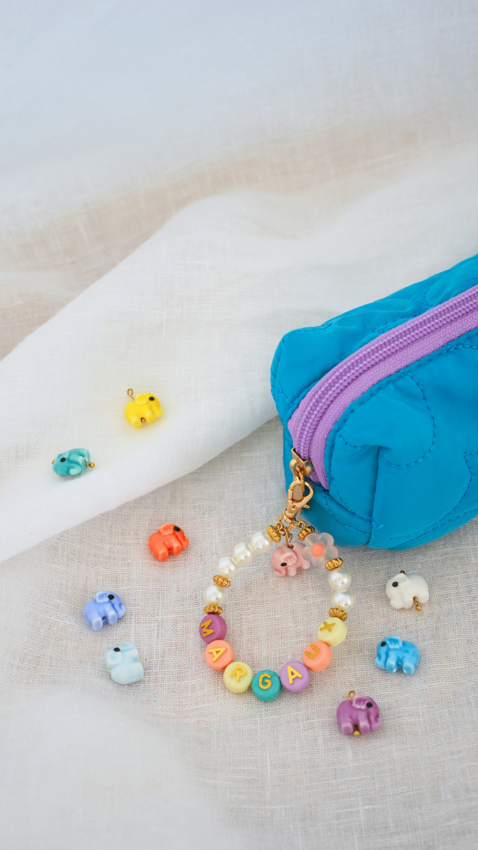 Portachiavi personalizzato con nome e lettere Perla