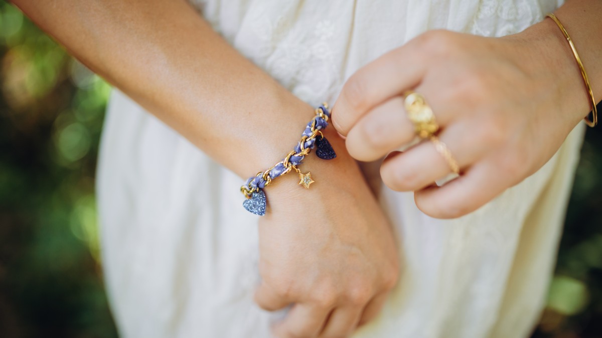 Schema Bracciale a catena e bandana blu Schema Bracciale a catena e bandana blu