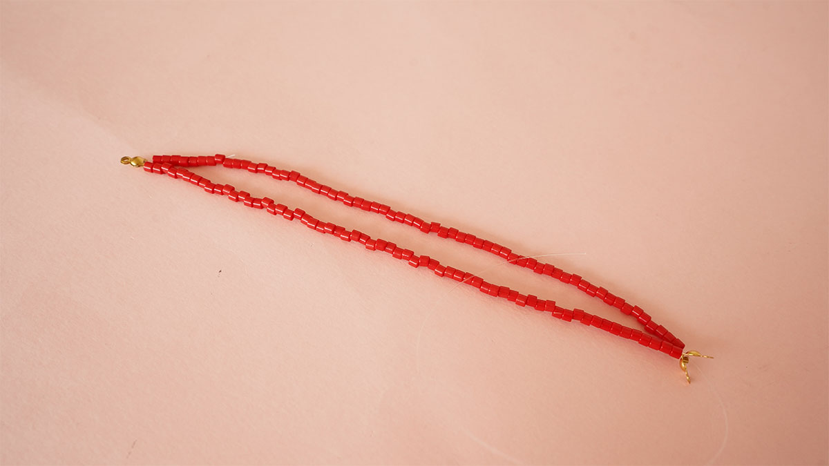 Bracciale di perle Miyuki Delica da legare : Tappa 3