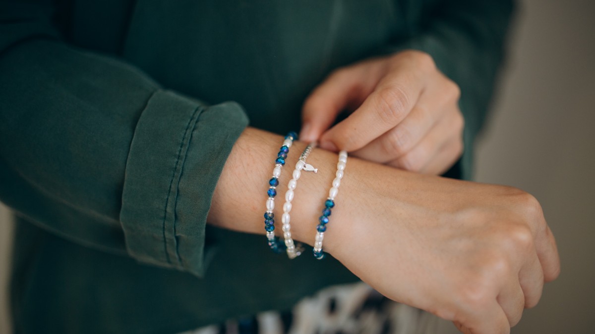 Bracelet en perles d'eau douces et argent 925