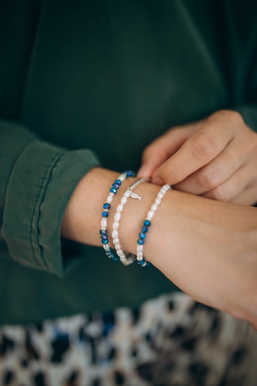 Bracciale in argento 925 e perle d'acqua dolce