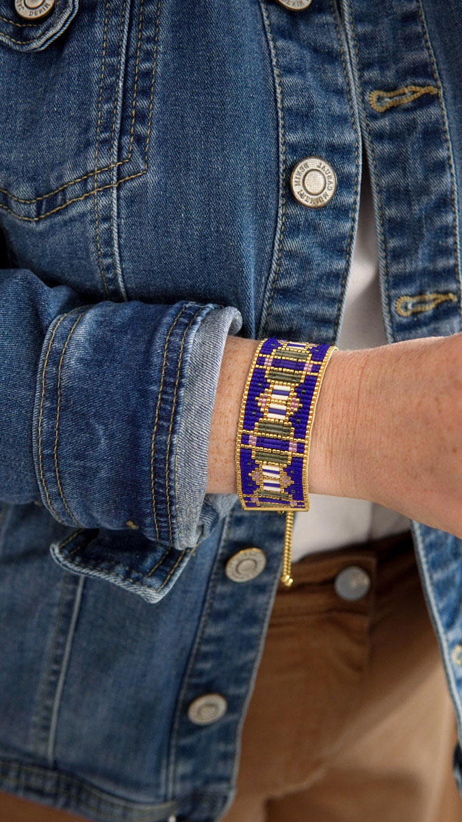 Bracciale a telaio Miyuki in Bugles e Delica