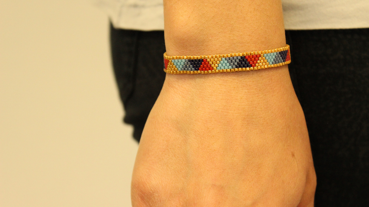 Schema Bracciale a triangolo con Perle Miyuki 11/0 in coppia peyote