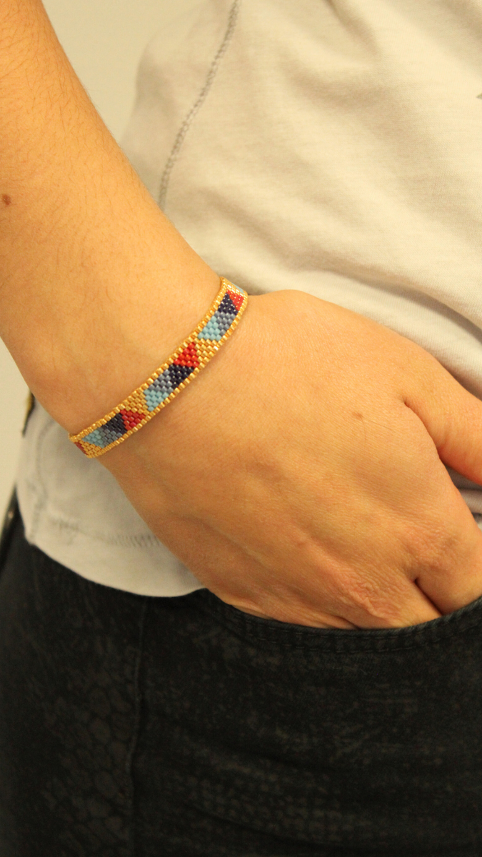 Schema Bracciale a triangolo con Perle Miyuki 11/0 in coppia peyote