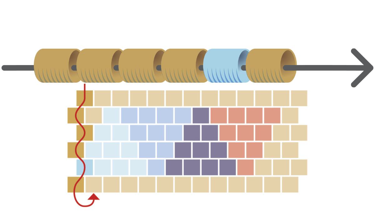 Bracciale a triangolo con Perle Miyuki 11/0 in coppia peyote : Tappa 2