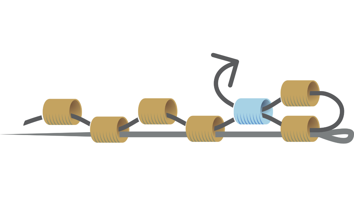 Bracciale a triangolo con Perle Miyuki 11/0 in coppia peyote : Tappa 3