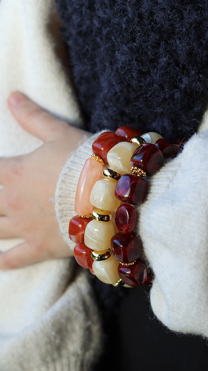 Schema Bracciali di perle irregolari in resina a forma di cubo